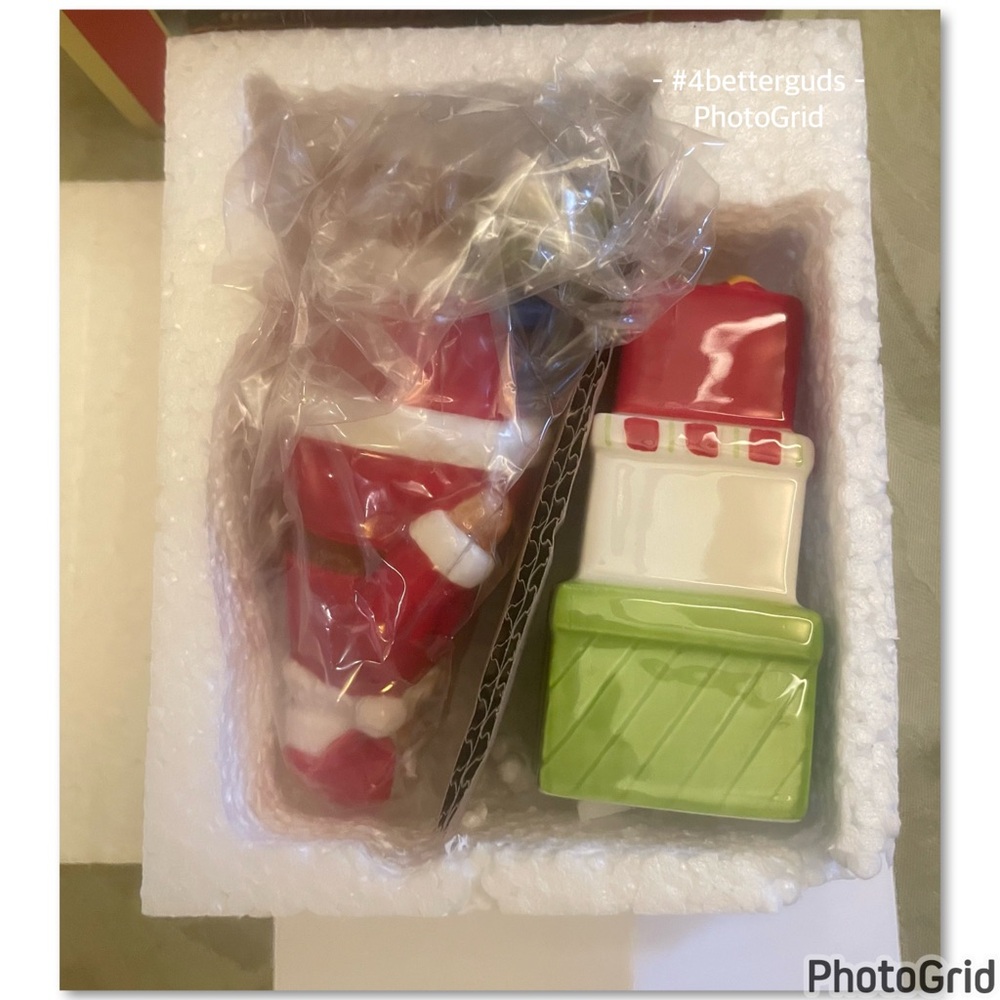 New Spode Christmas Tree Santa Claus Salt & Gift Boxes Presents Pepper Shakers - Picture 4 of 15